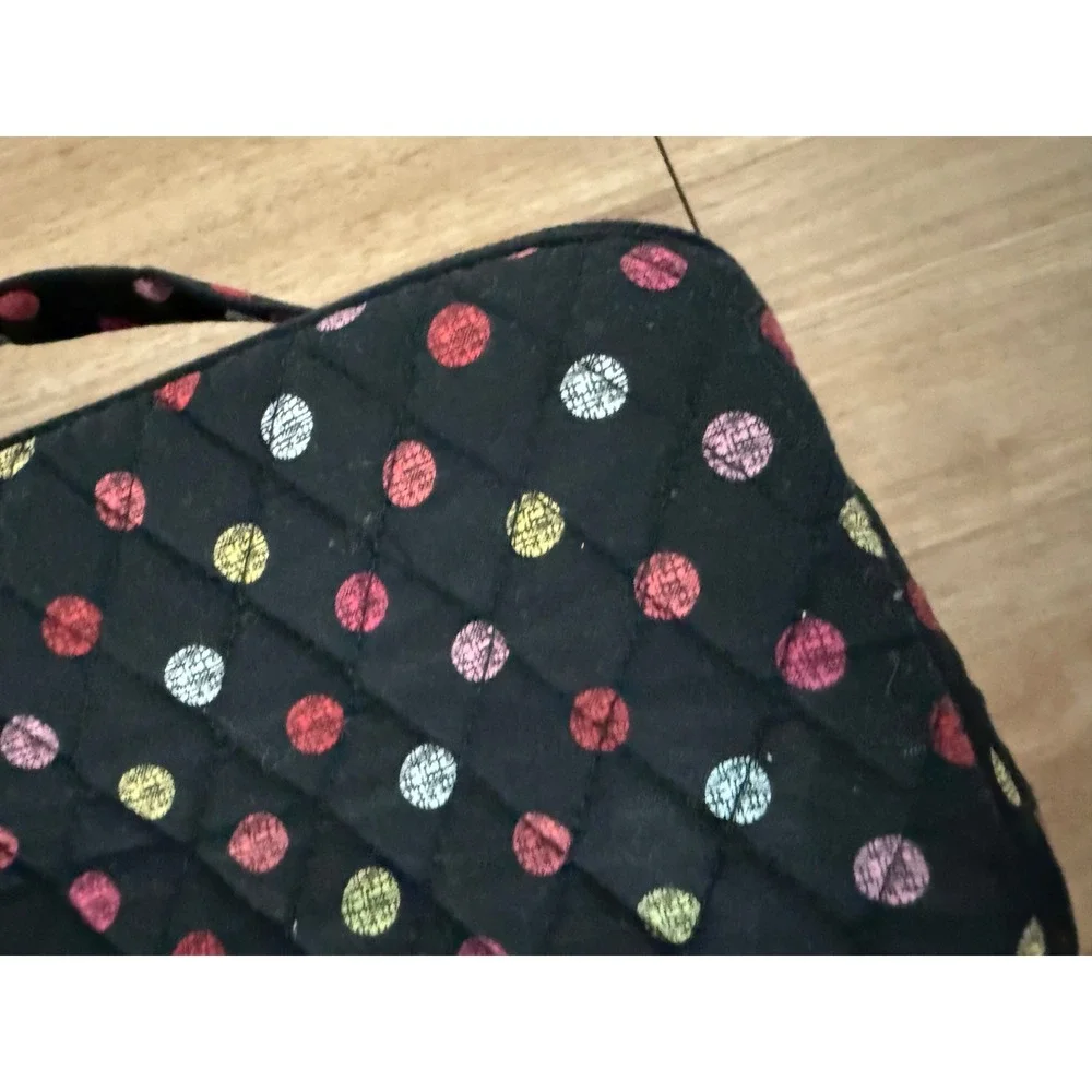 Vera Bradley Quilted Havana Dots Black Makeup Bag Polka Dot Travel Organizer